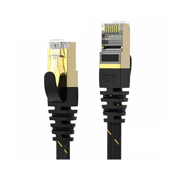 Cáp mạng CAT6A đầu đúc AMPCOM AMCAT6ABK1810 (10m/dẹt)
