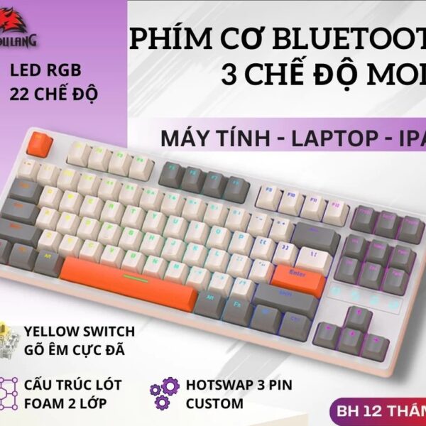Bàn Phím Cơ Bluetooth Không Dây ZiyouLang K87